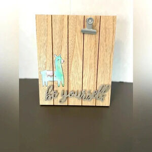 Contemporary Home Living 9.5" Brown and Gray "Be Yourself" Modern Photo Clip